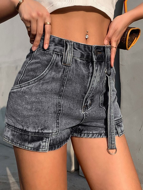EMMIOL Splice High Rise Denim Shorts