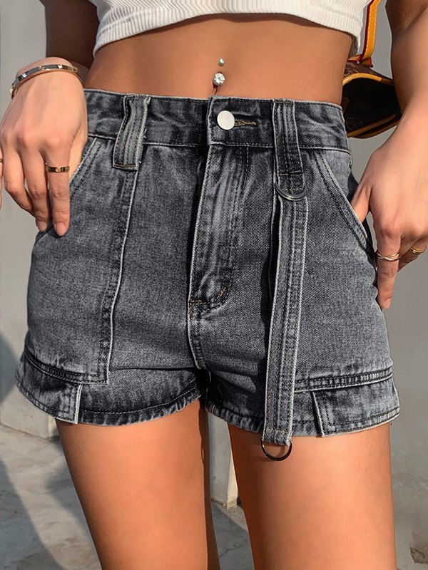 EMMIOL Splice High Rise Denim Shorts
