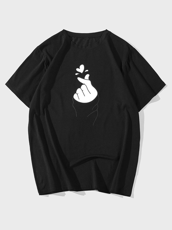 EMMIOL Camiseta con estampado Love Gesture para hombre