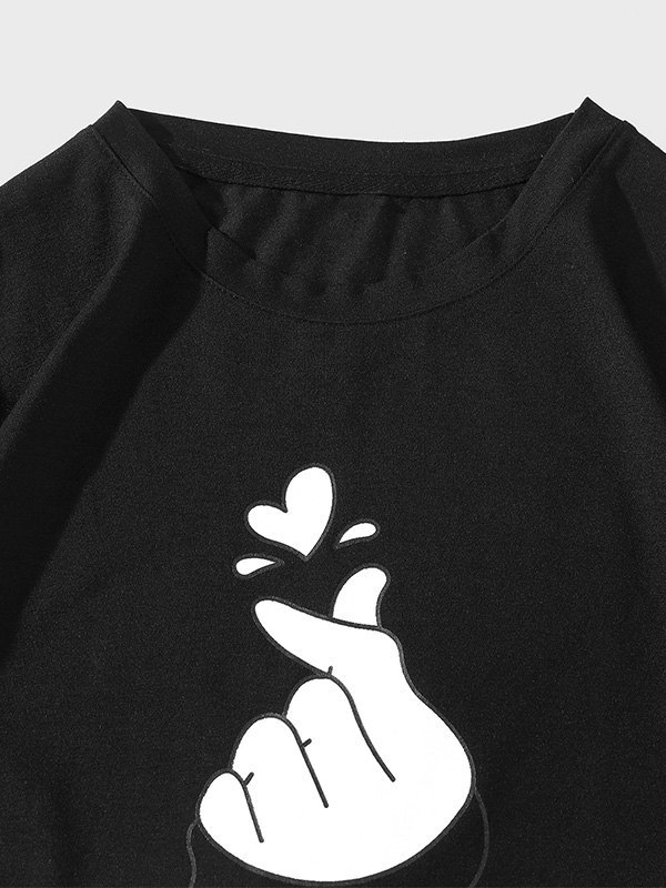 EMMIOL Camiseta con estampado Love Gesture para hombre