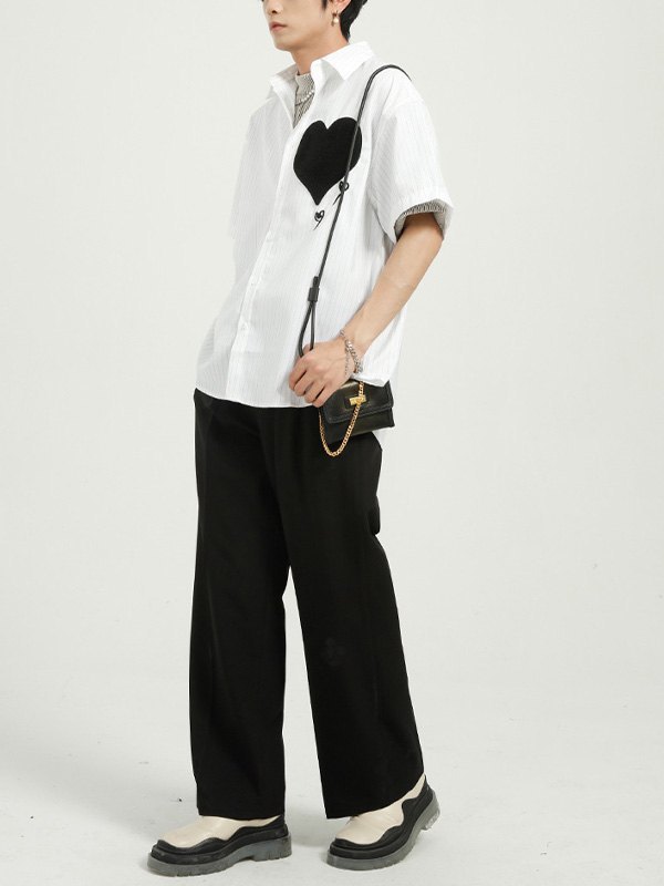 EMMIOL Camicia uomo gessata a cuore