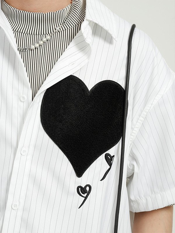 EMMIOL Camicia uomo gessata a cuore