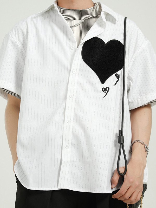 EMMIOL Camicia uomo gessata a cuore