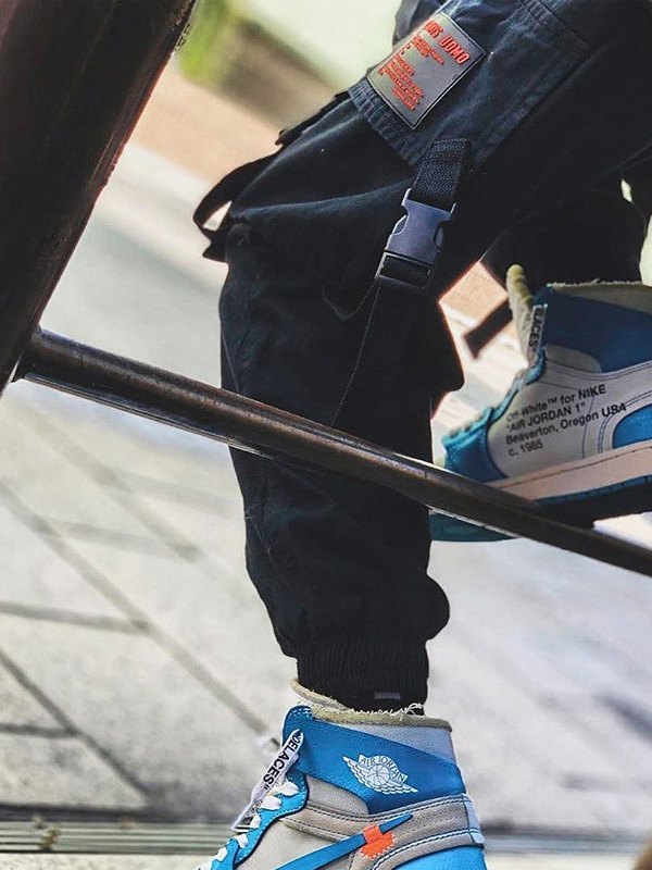 EMMIOL Pantalones cargo con bolsillo con hebilla para hombre