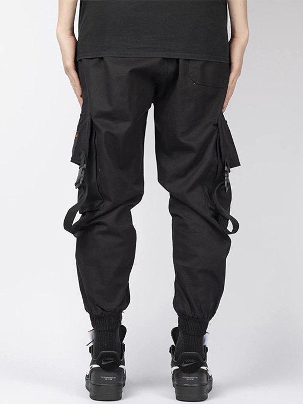 EMMIOL Pantalones cargo con bolsillo con hebilla para hombre