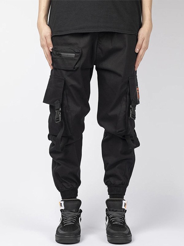 EMMIOL Pantalones cargo con bolsillo con hebilla para hombre