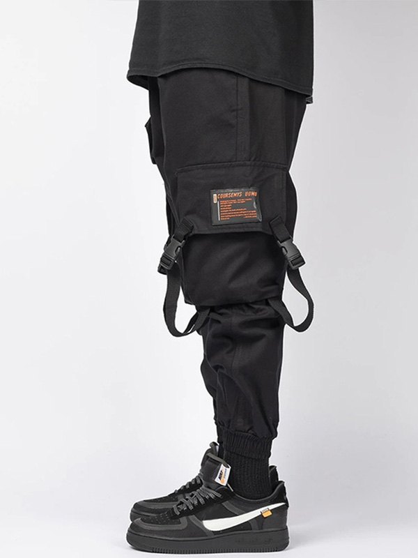 EMMIOL Pantalones cargo con bolsillo con hebilla para hombre