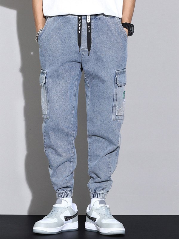 EMMIOL Men's Pocket Patched Cargo Jeans