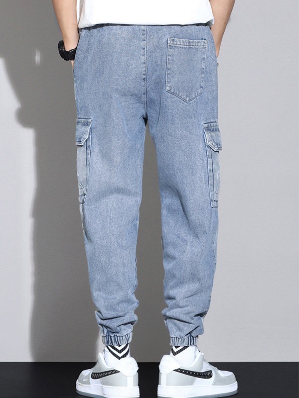 EMMIOL Men's Pocket Patched Cargo Jeans