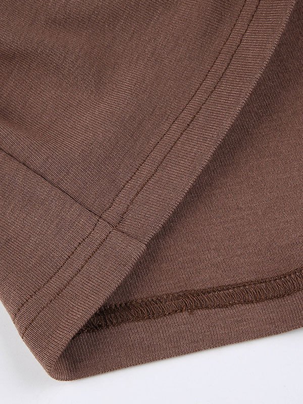 EMMIOL Buttoned Polo Neck Crop Top