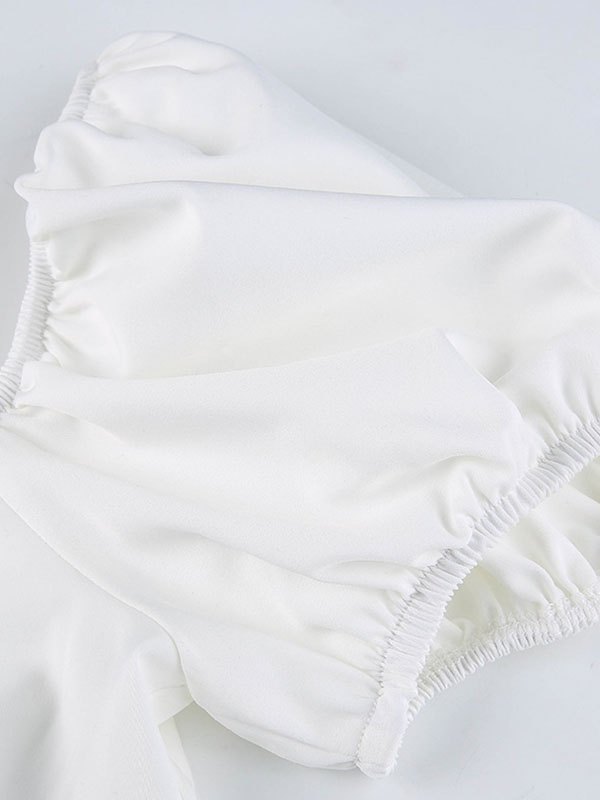 EMMIOL Puff Sleeve Corset Crop Top