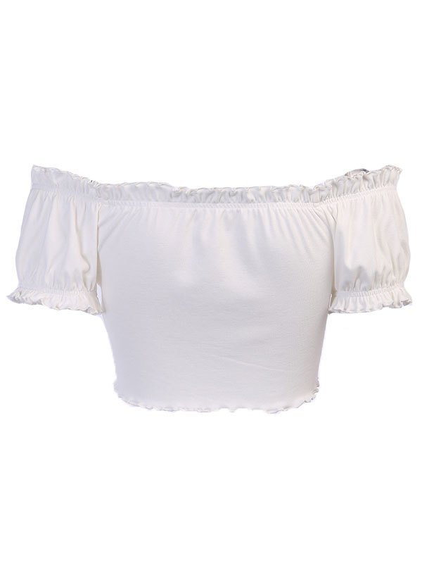 EMMIOL Top corto con volante abierto en la parte delantera