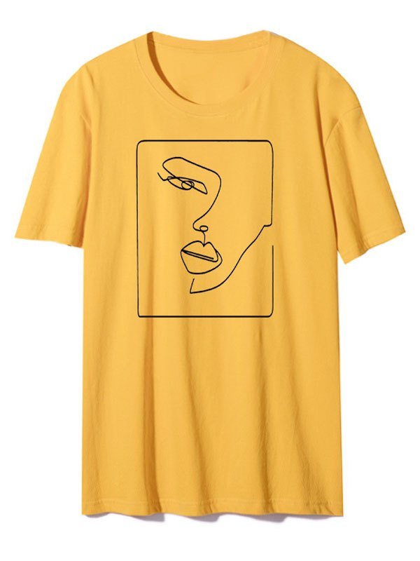 EMMIOL Camiseta con gráfico de cara abstracta