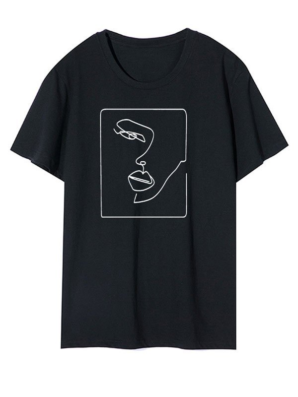 EMMIOL Abstract Face Graphic Tee