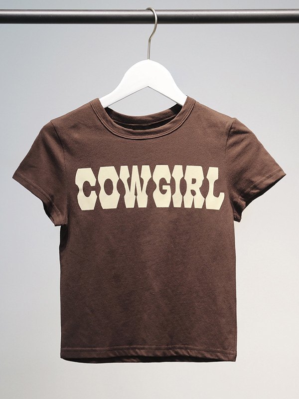 EMMIOL Camiseta Corta con Impresión Cow Girl