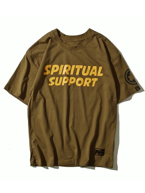 EMMIOL Camiseta estampada de apoyo espiritual para hombre