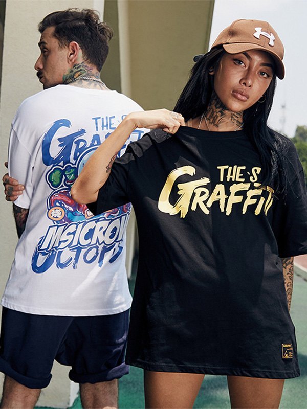 EMMIOL T-shirt da uomo con grafica Graffiti Octopus