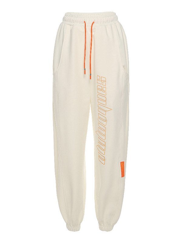 EMMIOL Pantalones jogger con bordado de letras