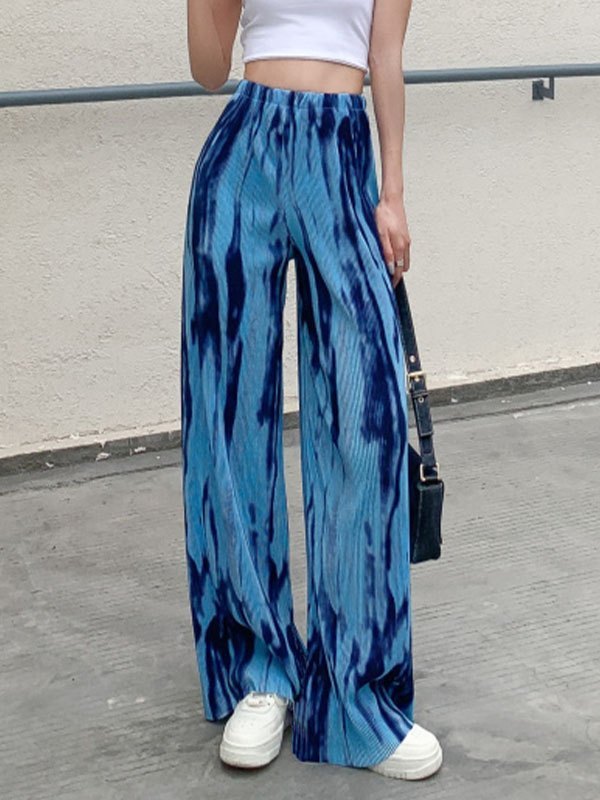 EMMIOL Slouchy Tie-Dye Split Pants