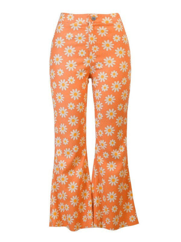 EMMIOL Daisy Print Flare Leg Pants