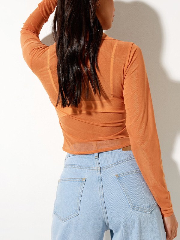 EMMIOL Camisa corta transparente
