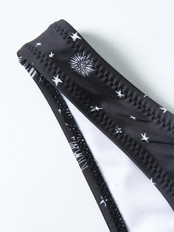 EMMIOL Conjunto de bikini bandeau con estampado astral