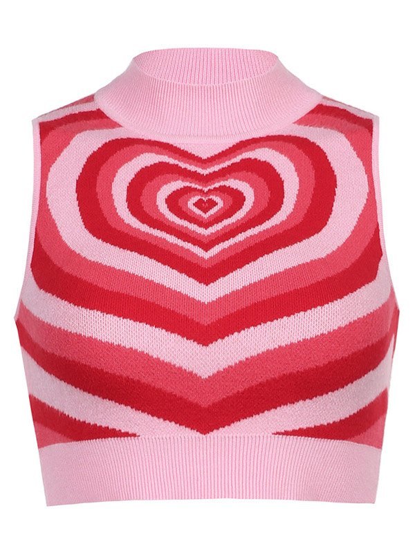 EMMIOL Love Response Knit Crop Sweater Vest