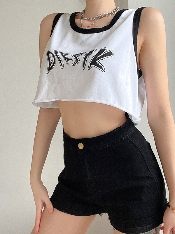 EMMIOL Diksik Graphic Crop Tank Top
