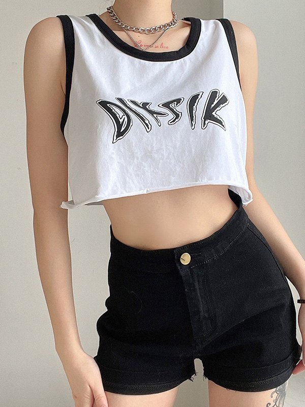 EMMIOL Diksik Graphic Crop Tank Top