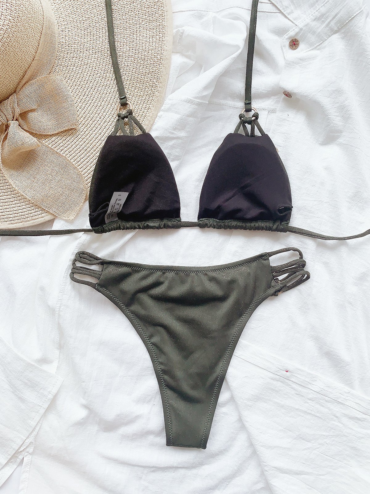EMMIOL Costume da bagno bikini con cravatta