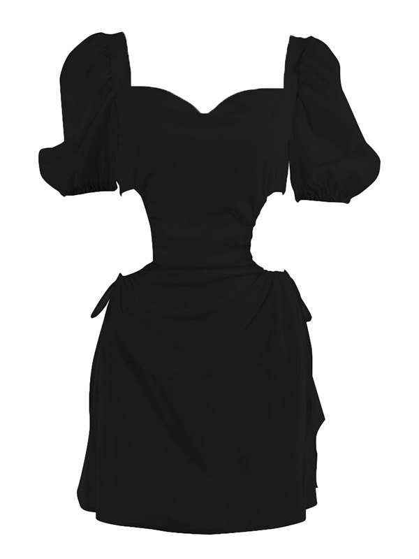 EMMIOL Square Collar Cutout Backless Dress