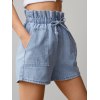 EMMIOL Lace Up Paperbag Denim Shorts