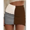 EMMIOL Patchwork Ribbed Mini Skirt