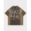EMMIOL Camiseta pintada a mano envejecida para hombre