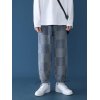 EMMIOL Karierte Jeans mit geradem Bein für Herren