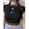 EMMIOL Butterfly Print Crop Top