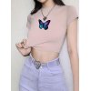 EMMIOL Butterfly Print Crop Top