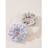 EMMIOL 2pcs Plaid Print Pleated Scrunchie