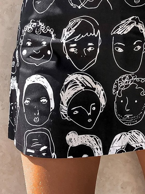 EMMIOL Minifalda Cara pintada a mano