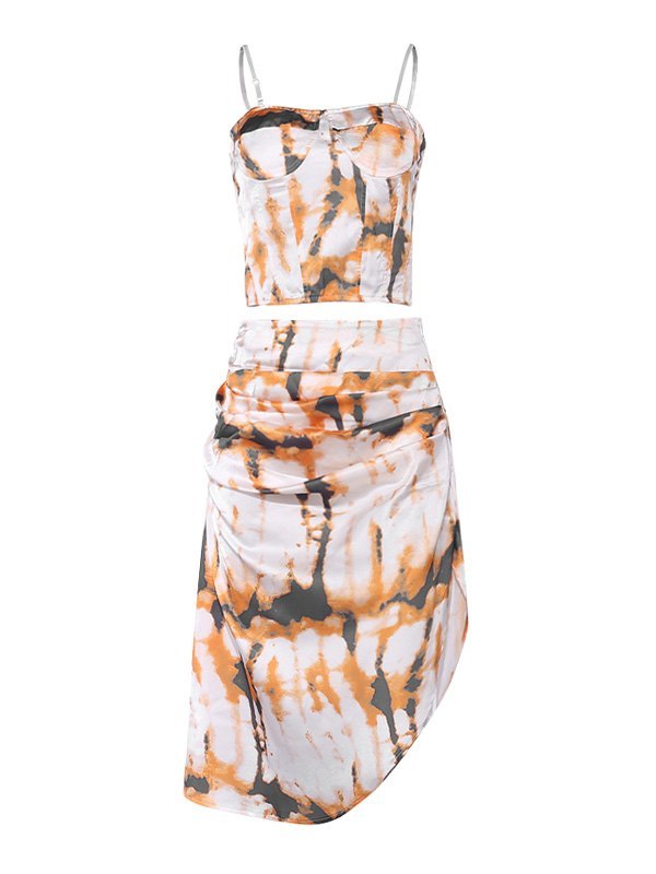 EMMIOL Irregular Tie-Dye Sling Maxi Dress