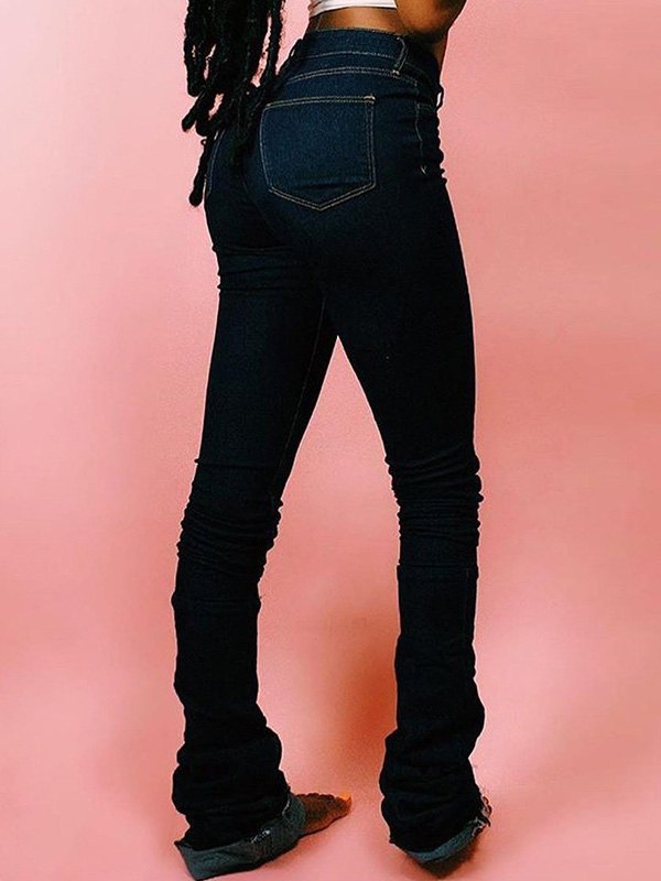 EMMIOL Mid Waisted Stacked Jeans