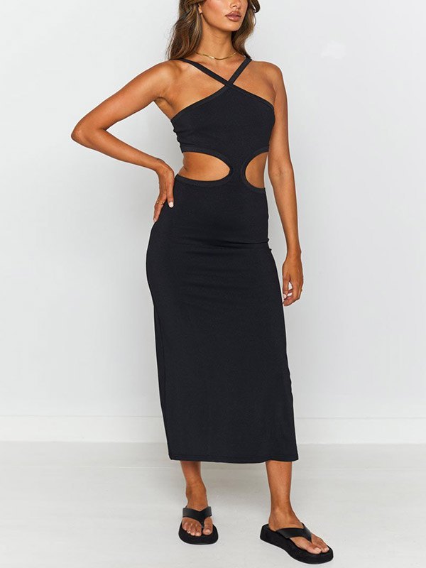 EMMIOL Bodycon Cutout Halter Maxi Dress