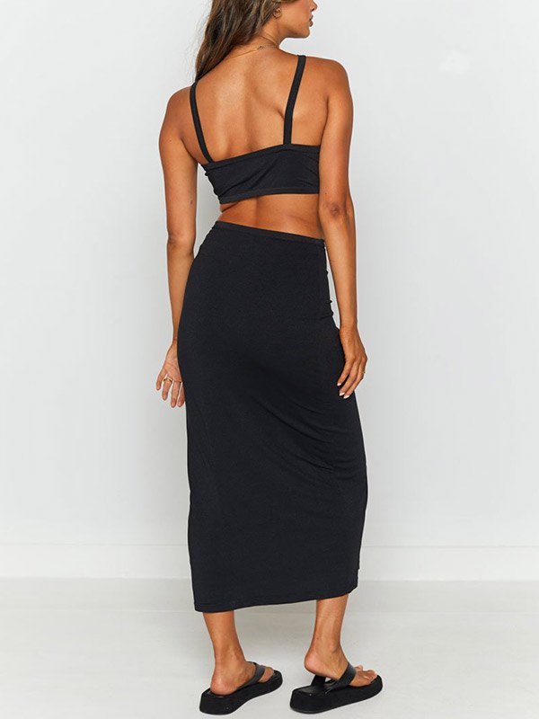 EMMIOL Bodycon Cutout Halter Maxi Dress