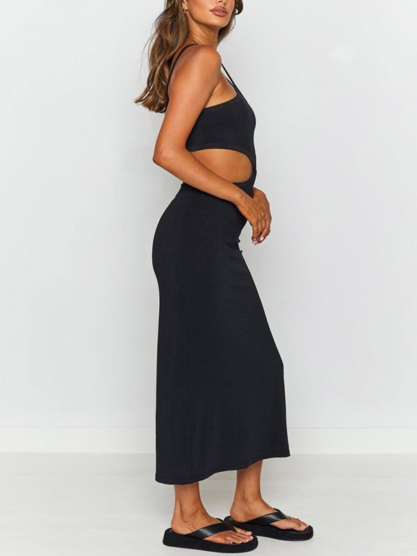 EMMIOL Bodycon Cutout Halter Maxi Dress