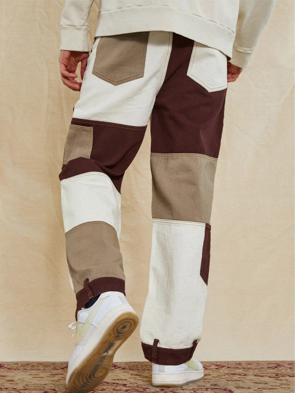 EMMIOL Herren Patchwork Skate Jeans