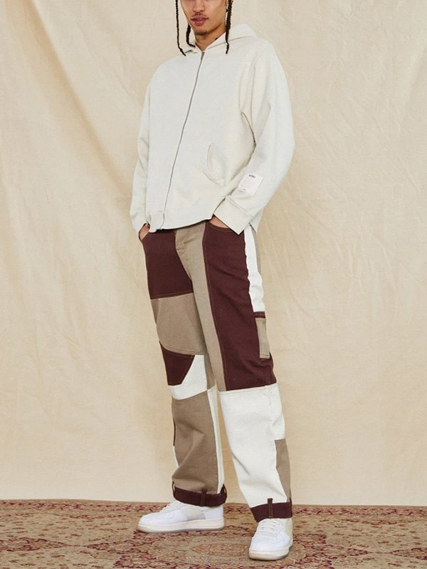 EMMIOL Herren Patchwork Skate Jeans