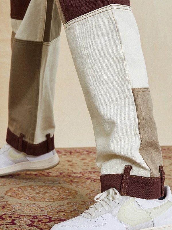 EMMIOL Herren Patchwork Skate Jeans