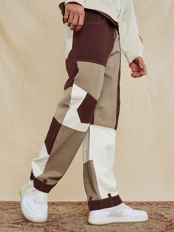 EMMIOL Herren Patchwork Skate Jeans