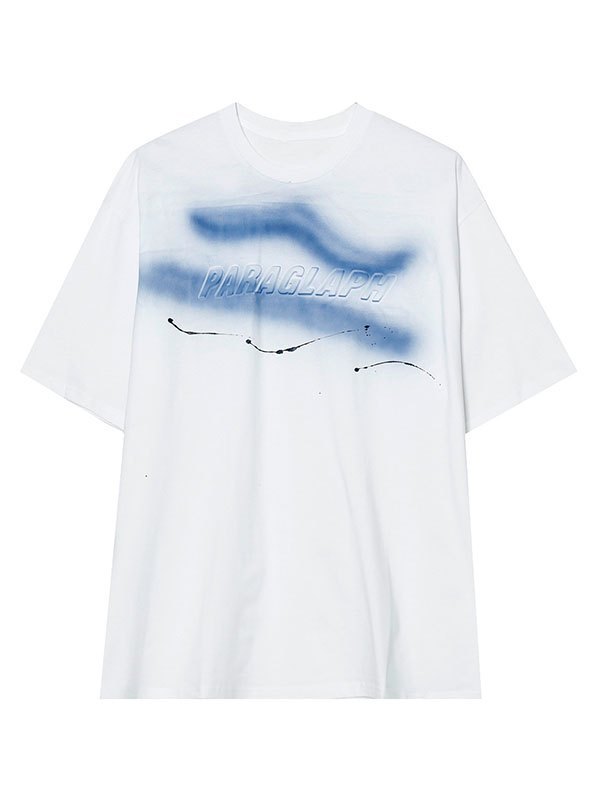 EMMIOL Camiseta con estampado de letras borrosas para hombre