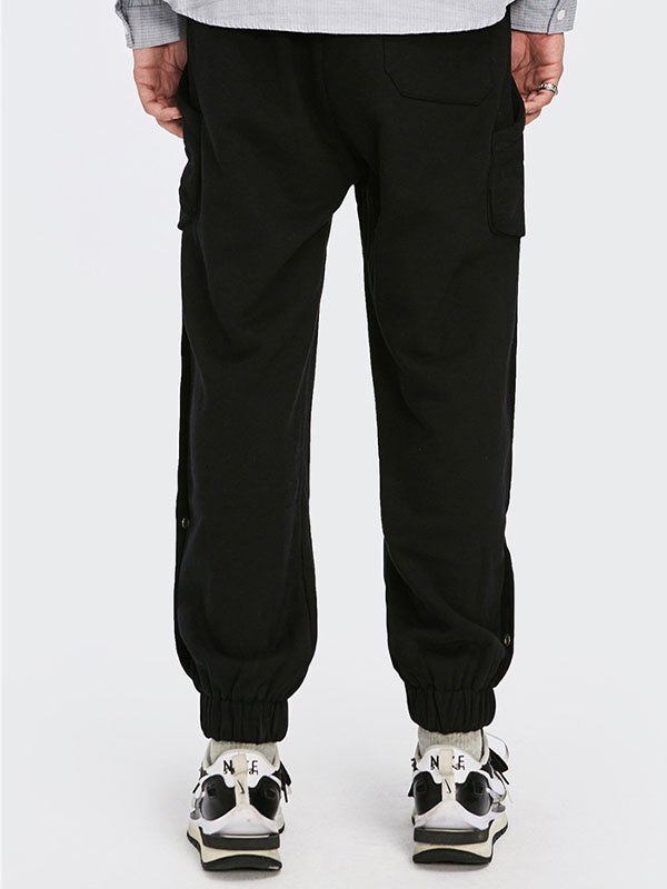 EMMIOL Pantalón jogger con botones de algodón para hombre